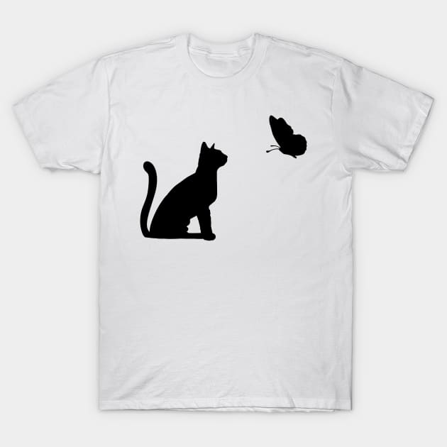 Black Cat Butterfly - Cat Lover T-Shirt by Freeman Thompson Weiner